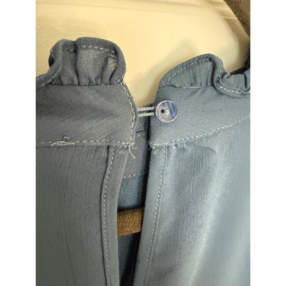 Fashion Nova Blue Smocked Waist Ruffle Hem Long Sleeve Dress Women’s 2X NWOT - Picture 3 of 7